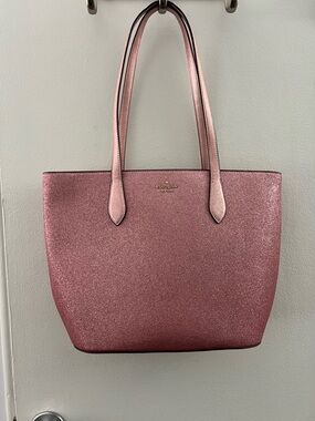 kate spade Rose Pink Metallic Glitter Tote